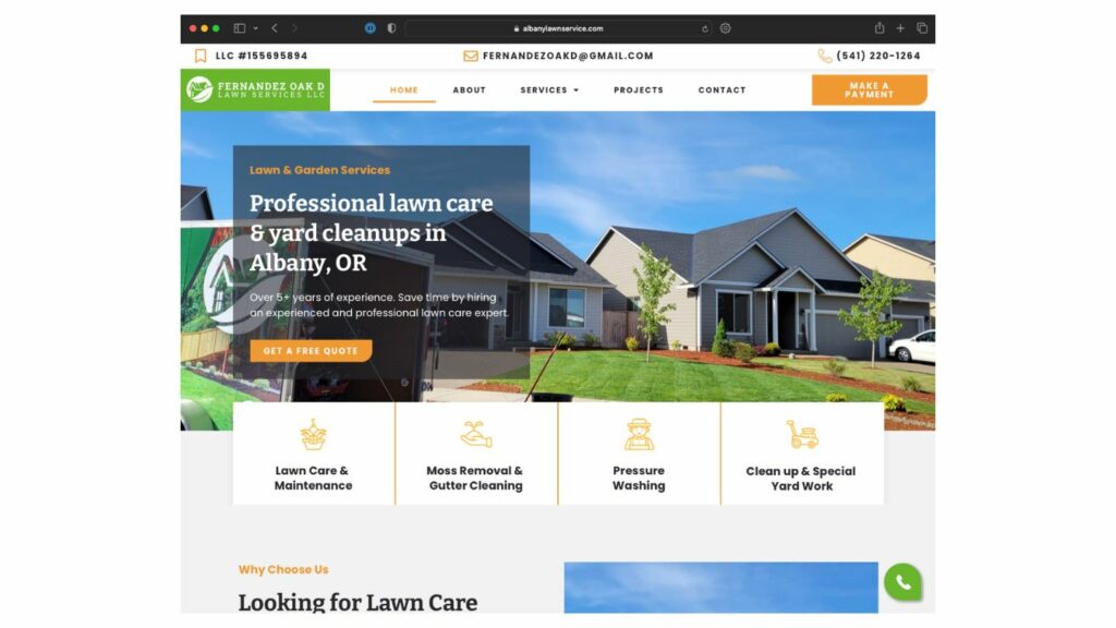 sitio web de fernandez oak d lawn services